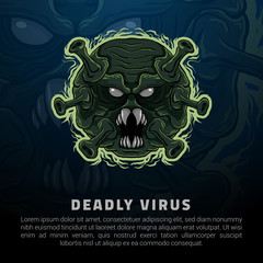 Deadly virus logo illustration
