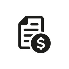 Bill payment icon on white background.