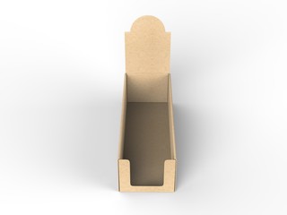 Blank counter top product display for mock up and branding. 3d render illustration.