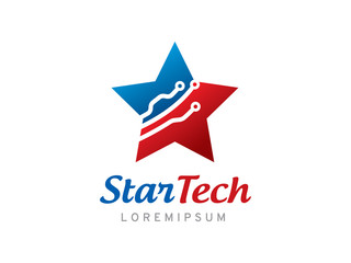 Star technology logo template design, icon, symbol