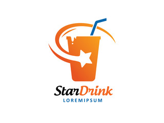 Star drink logo template design, icon, symbol