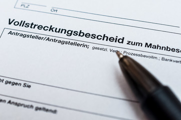 Obraz premium Vollstreckungsbescheid zum Mahnbescheid 