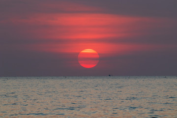 sunset over sea in Thailand