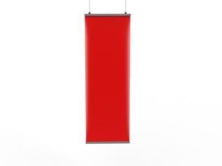 Aluminum snap grip Ceiling Banner poster hanger,Hanging Poster Rails Poster Hanger. 3d render illustration.