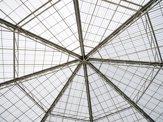 Full Frame Background of Modern Roof Structure with Welded Pipes