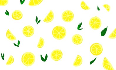 set of citrus fruits lemon 