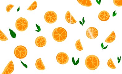 seamless background with oranges fruit  slice