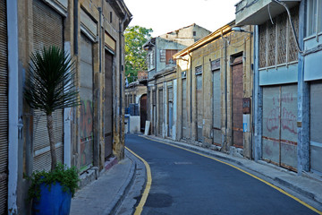 narrow street in old town of Nicosia, Cyprus