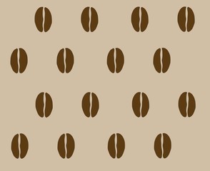 Coffee beans pattern. Creative design for backgrounds, wrapping paper