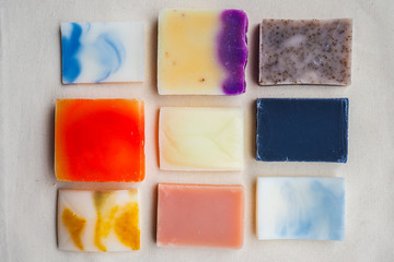 Colorful handmade solid soap bars (zero waste)