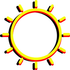 colorful sun icon, vector illustration