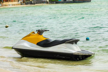 Water scooter on the beach. Samui island. Thailand