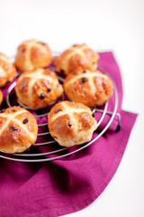 Cross-buns containing dried fruits are traditionally eaten during Lent before Easter.