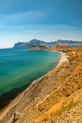 Nice summer Crimea Ukraine Black Sea coast landscape sunny day travel