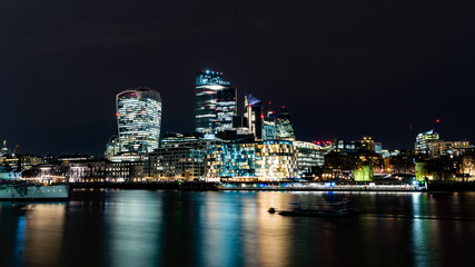 Fototapeta na wymiar Walkie Talkie and City of London at night