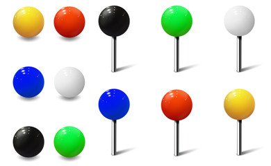 Round Pins and Metal Map Push Pins