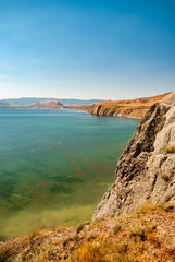 Fototapeta premium Nice summer Crimea Ukraine Black Sea coast landscape sunny day travel