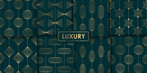  Luxe geometrische naadloze patroon set, abstracte achtergrond, decoratief behang. © Pattern Paper Print