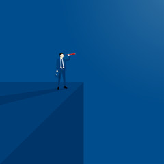 Vision concept of businessman and telescope