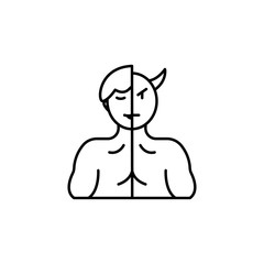 character illustration line icon on white background