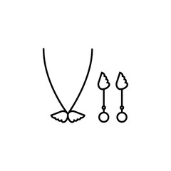 amulet angel line icon on white background