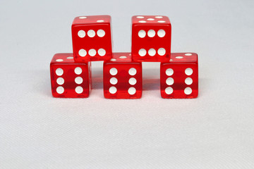 Red dice - five sixes