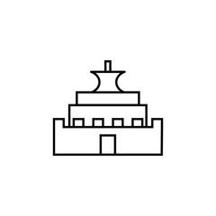 castle illustration line icon on white background