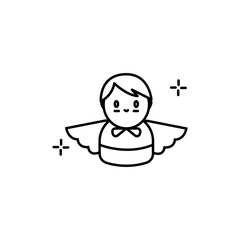 baby illustration line icon on white background