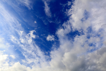 The blue sky and white clouds
