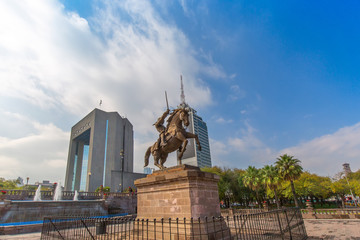 Monterrey, Mexico-11 JFebruary, 2020: Monterrey, Landmark Macroplaza (La Gran Plaza) square in...