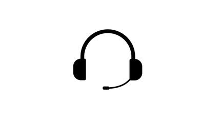 headphones icon. Black symbol silhouette isolated