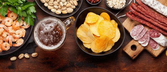 Draft beer and snacks