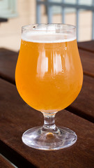 Glass of beer on a table
