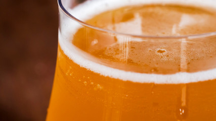Close up of a glass of beer