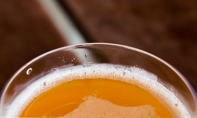 Close up of a glass of beer