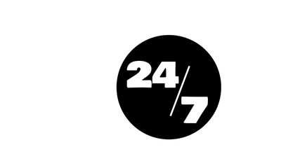 Open 24/7 Icon   Logo Template Illustration Design