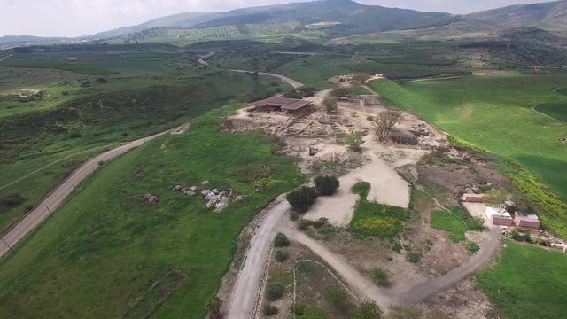 Flying around Tel Hazor National Park. Israel. DJI-0001-03