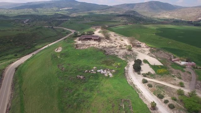 Flying around Tel Hazor National Park. Israel. DJI-0001-04