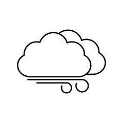 weather icon  - black vector symbol cloud wind sign