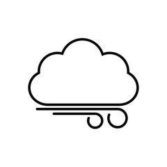 weather icon  - black vector symbol cloud wind sign