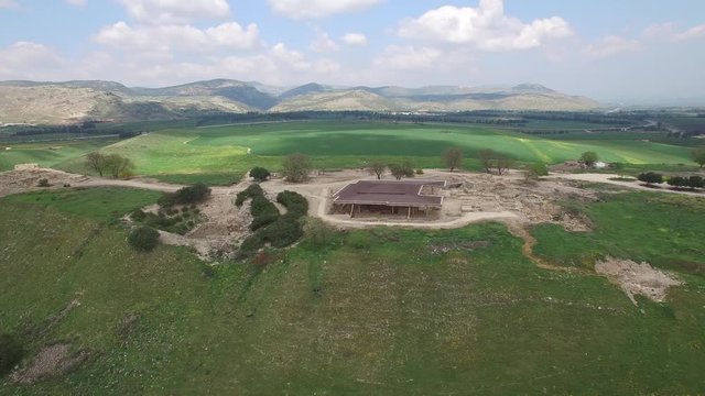 Flying around Tel Hazor National Park. Israel. DJI-0001-08