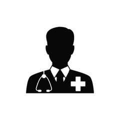 doctor icon. Doctor with stethoscope vector sign