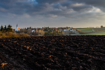 Fototapeta premium aerial view of the Village Hoheim 
