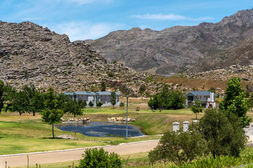 Ceres, Western Cape, South Africa. Dec 2019. Modern housing on the Ceres golf course with...