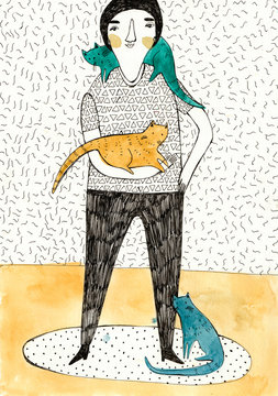 Bachelor life with cats