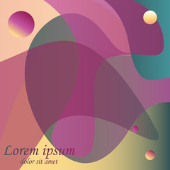 Abstract background. Colorful waves, balls.  Vector illustration for web design, cards, invitations, banners, posters.  