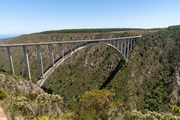 Bloukrans Bridge, Eastern Cape, South Africa. Dec 2019. Bloukraans Bridge carrying a toll road 216...