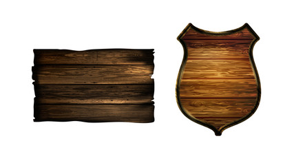 Vector realistic illustration of wooden signboard