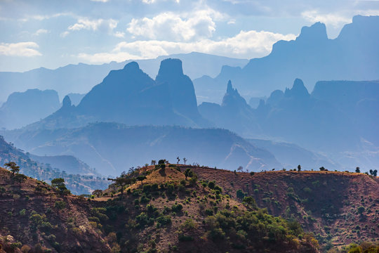 Amazing landscape of the Simian mountains National Park, Ethiopia