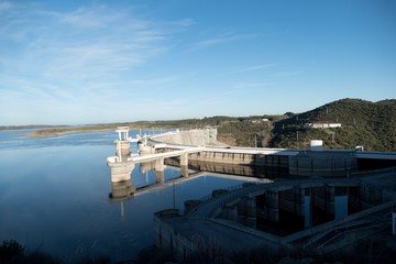 alqueva dam in portugal on the guardiana river